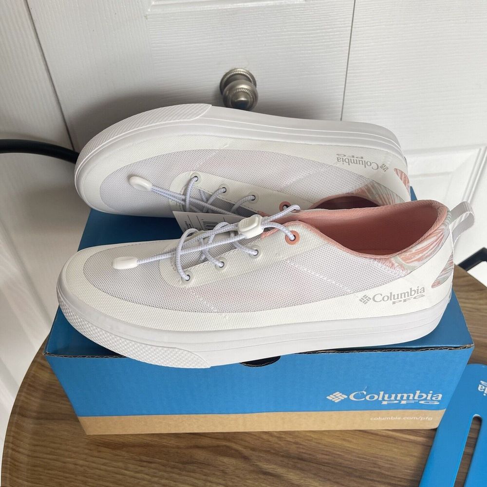 Columbia Women Water Boat Shoes Sneaker Size 10 White PFG Bonehead NEW - Picture 16 of 16